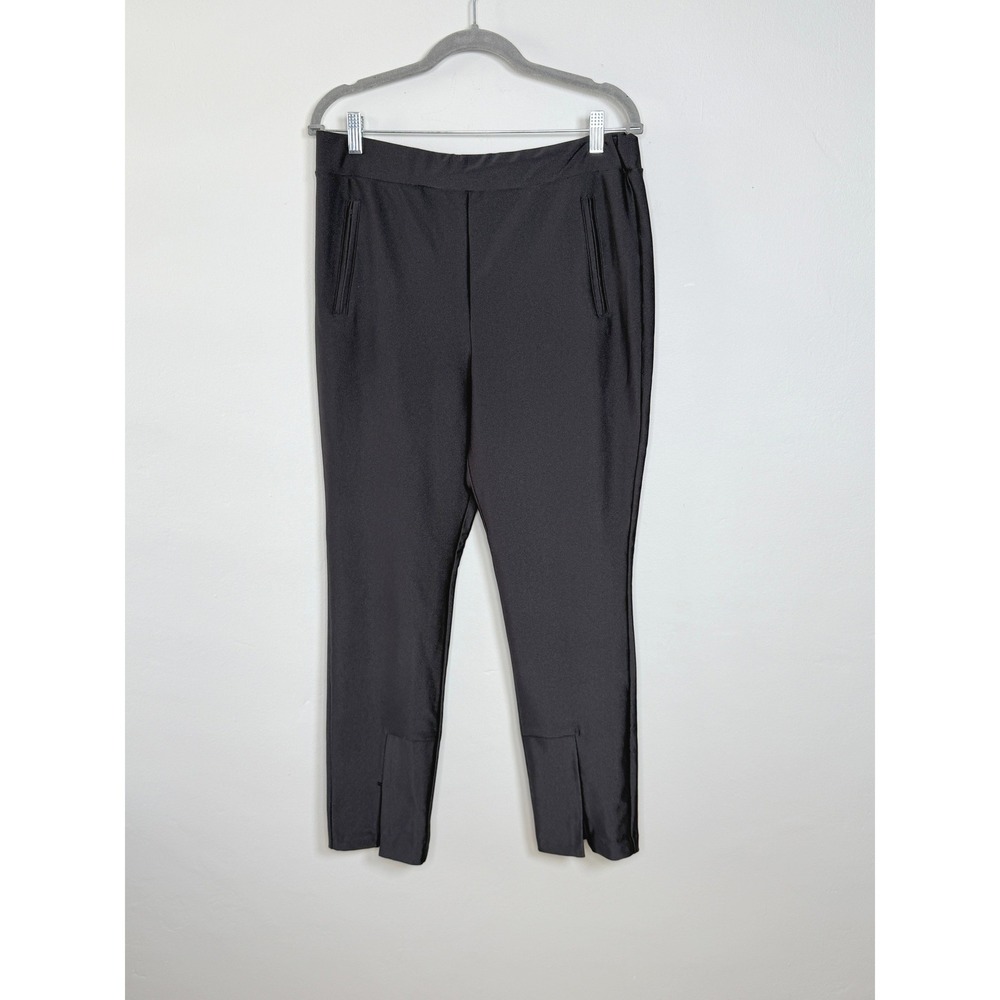 Good American Pull On Trousers Size 4 Black Ankle Zip High Rise Office Evening